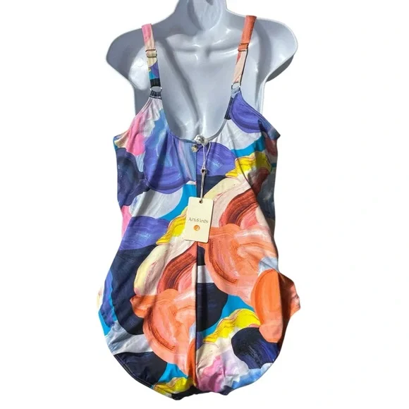 ARTESANDS plus size 16 one piece swimsuit fits D-G cup NWT - Picture 7 of 15